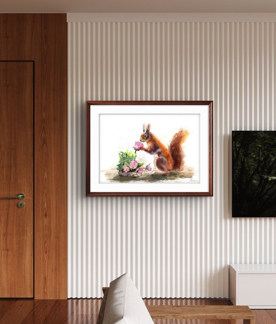 Squirrel and Flower