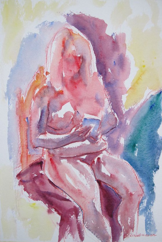 seated female nude