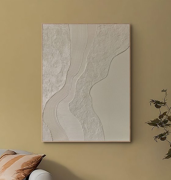 "Gray Nile" Gray abstract textured art