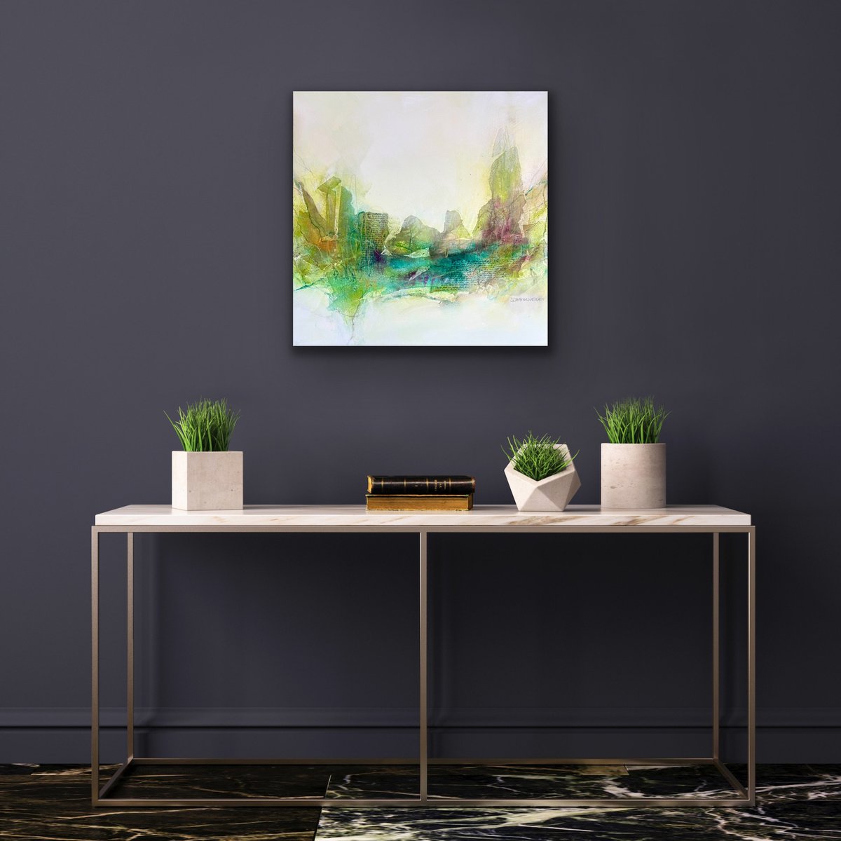 Abstract Acrylic Painting By Kirsten Schankweiler, 24 X 24", Mother Nature #16, Original Artwork