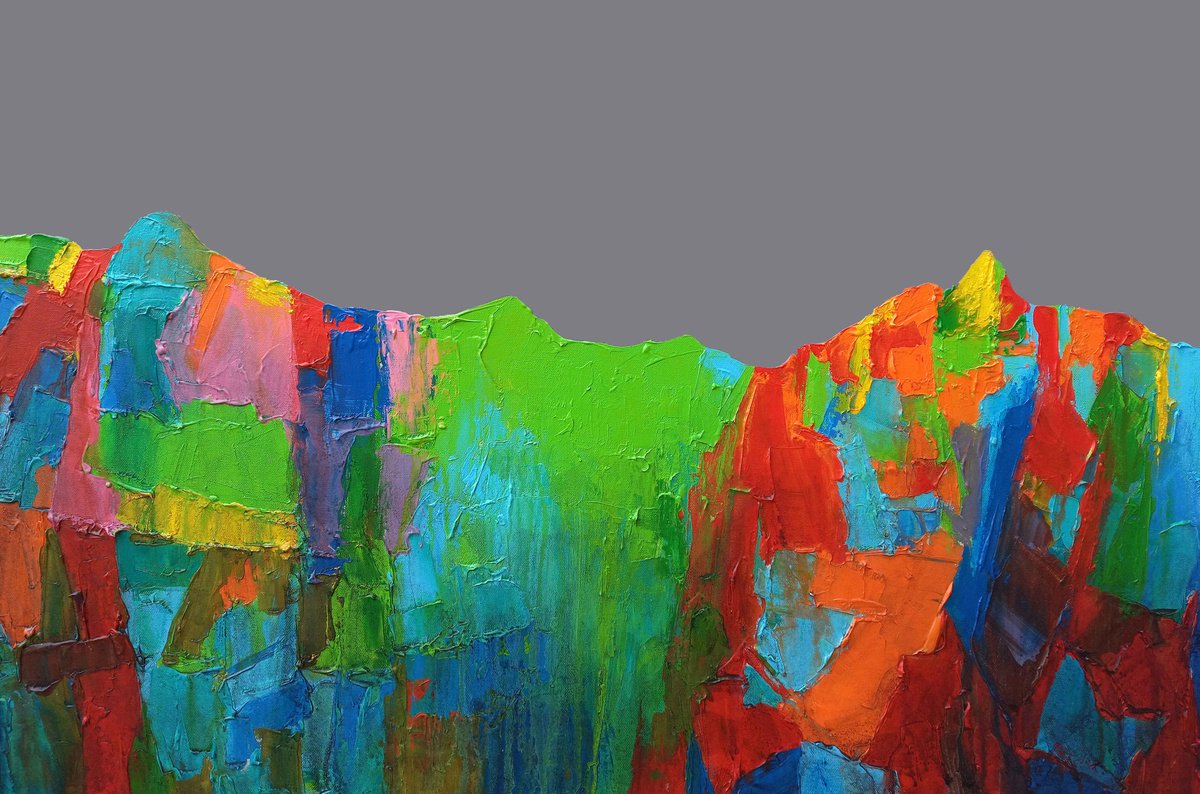 Abstract Landscape Oil Painting By Abhishek Kumar, 36 X 24, Nagarhole 8, Original Artwork