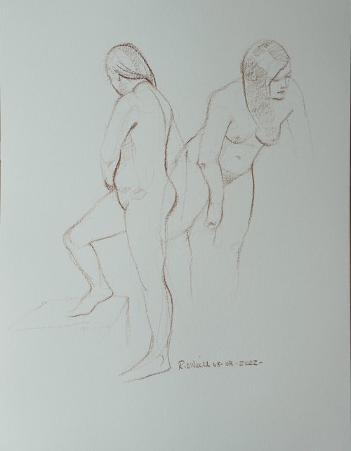 standing female nude 2 poses by Rory O’Neill