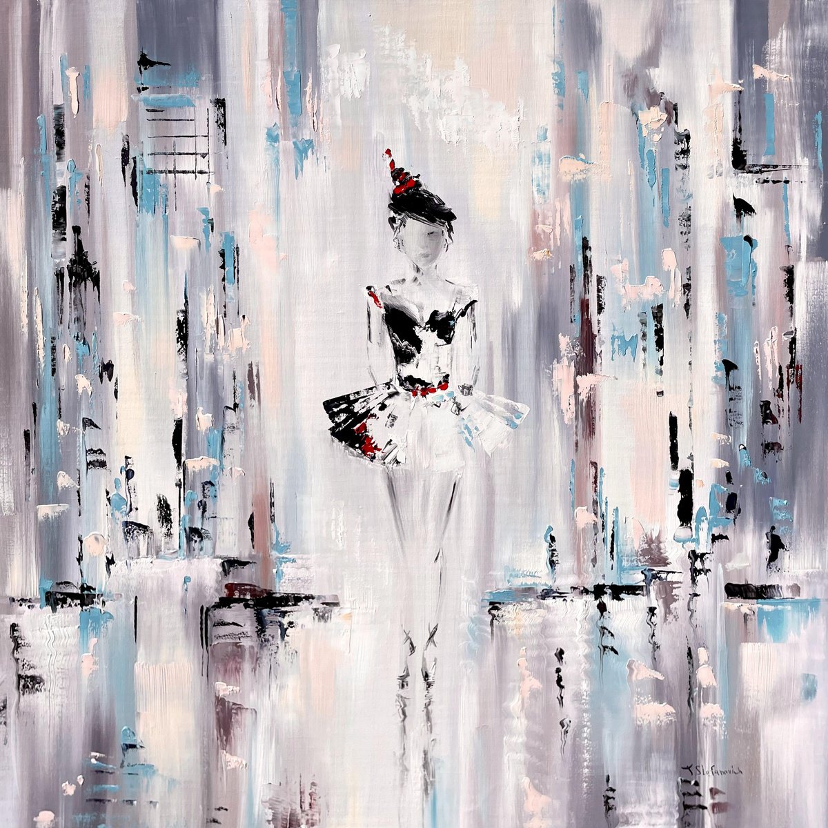 Lady abstract, 70 x 70 cm by Tanya Stefanovich