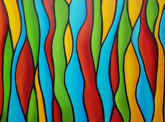 Abstraction Barcelona mood, 60×80 cm, original, FREE SHIPPING