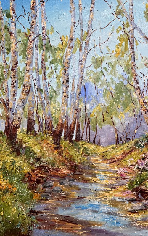 Stream in the Spring Forest by Diana Malivani