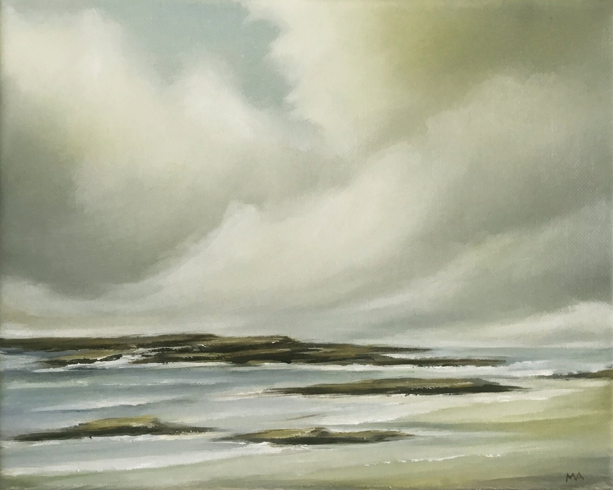 Expressive Landscape Oil Painting By Mullo Art, 12 X 9", Changing Of The Tides, Original Artwork