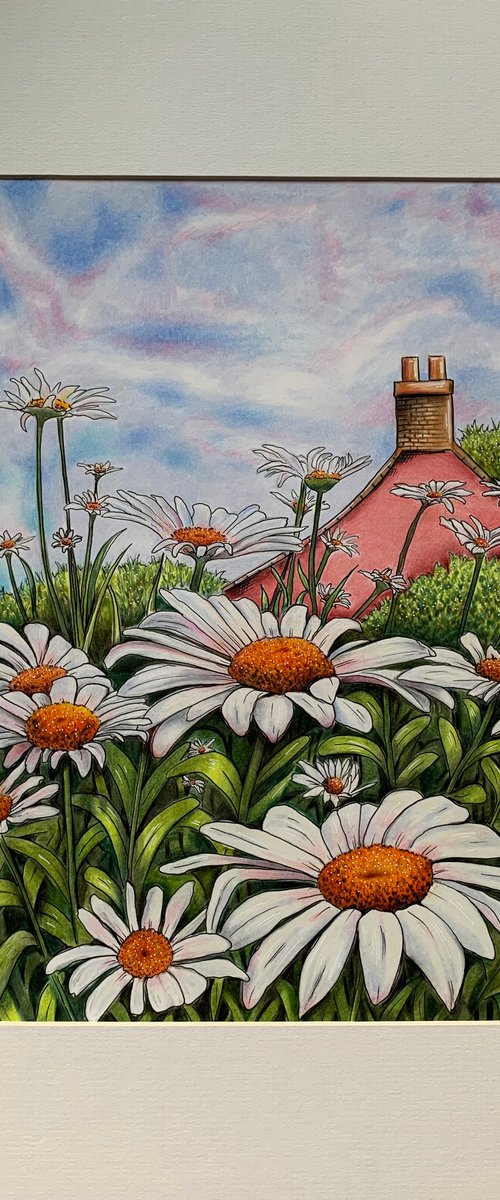Daisy cottage by Karen Elaine  Evans