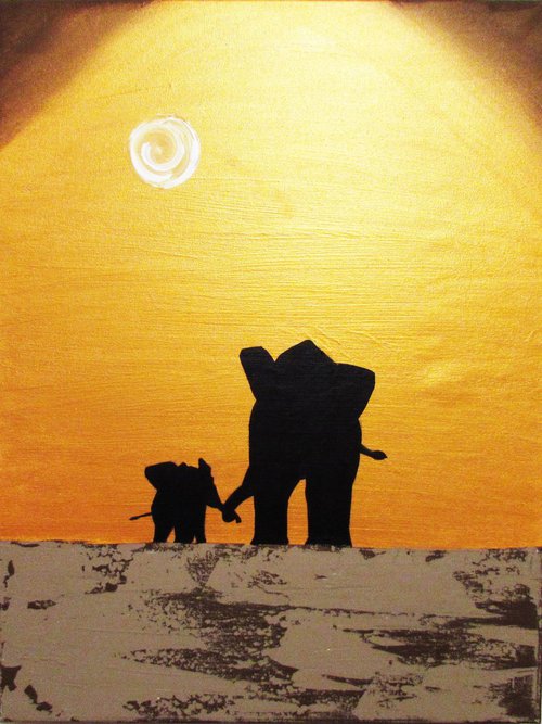 Elephants , A hand to hold by Stuart Wright