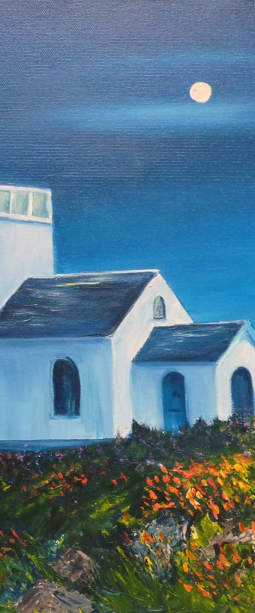 Toward point Foghorn Building by Margaret Denholm