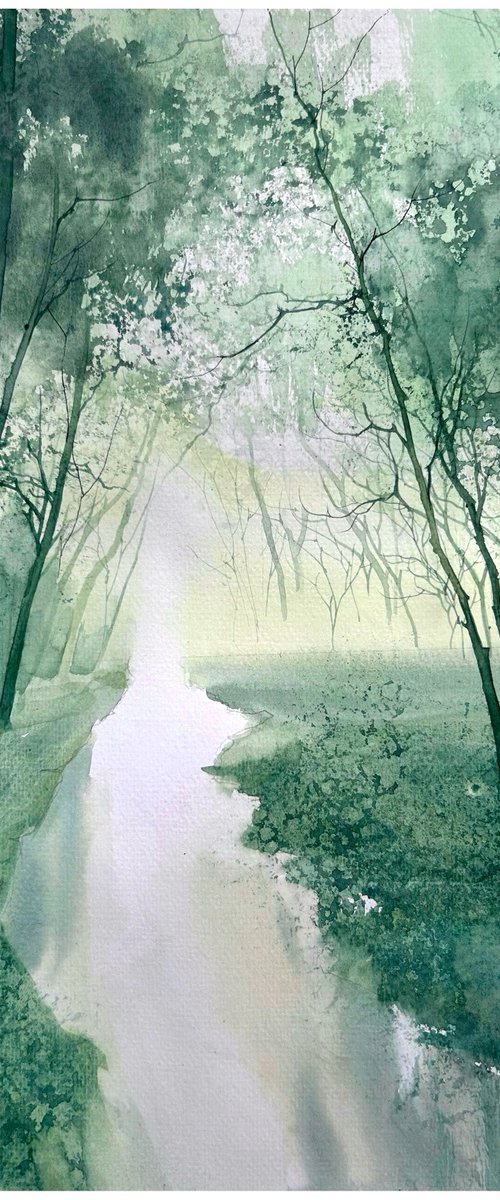 Silent Forest Stream by Nazar Grunyka