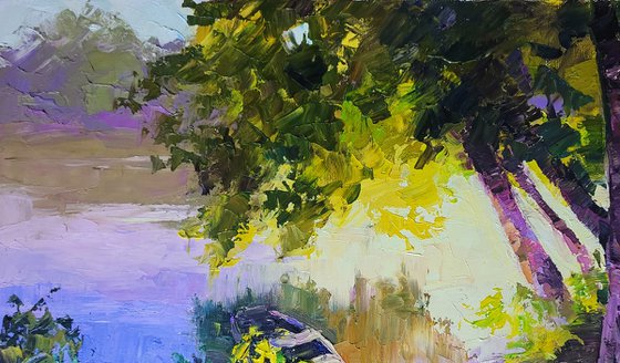 Evening in the Forest by the River