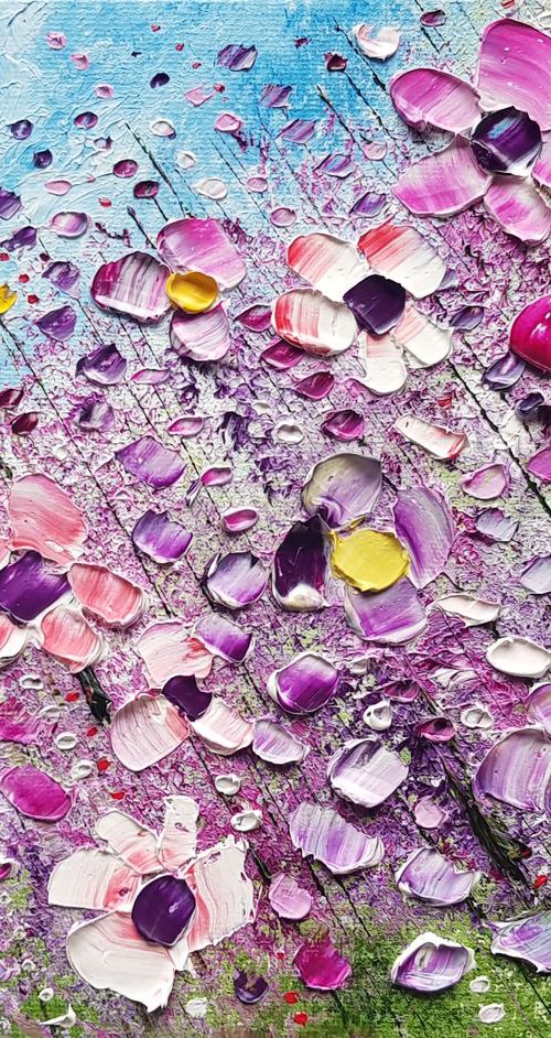 "Violet Meadow Flowers in Love" by Phil Broad