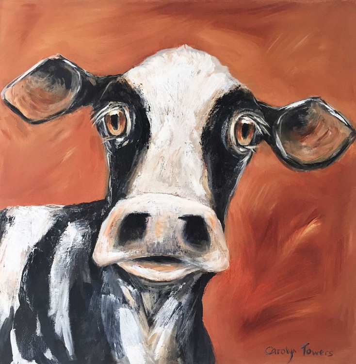 Nosy Cow Acrylic Painting By Carolyn Towers Artfinder