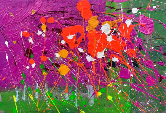 Abstract painting Sakura blossom in Japan