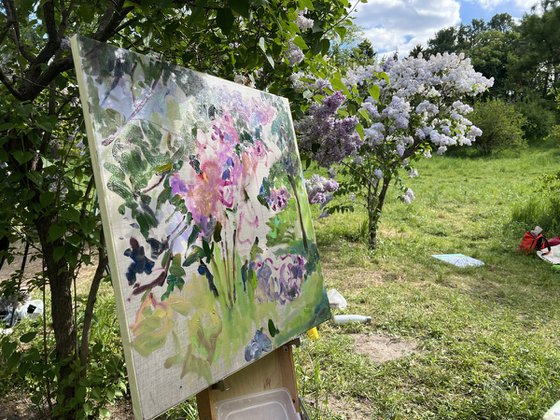 A lilac in the garden