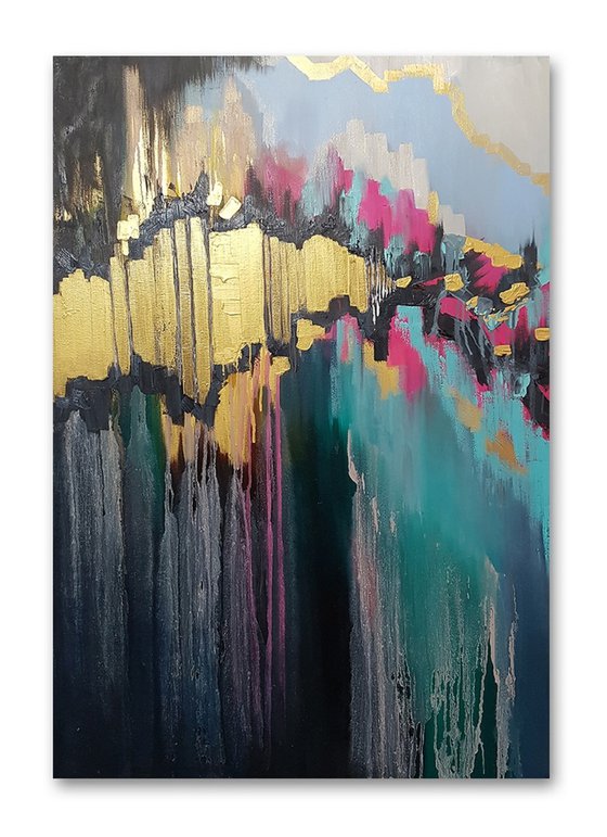 Abstraction Love: MAX point, original painting, 70×100 cm, Free shipping
