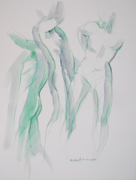 Standing female nude