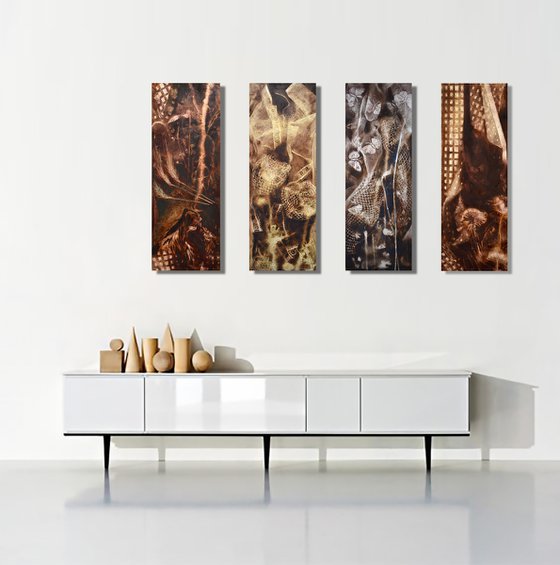 Set of 4 works: "Le 4 terre"