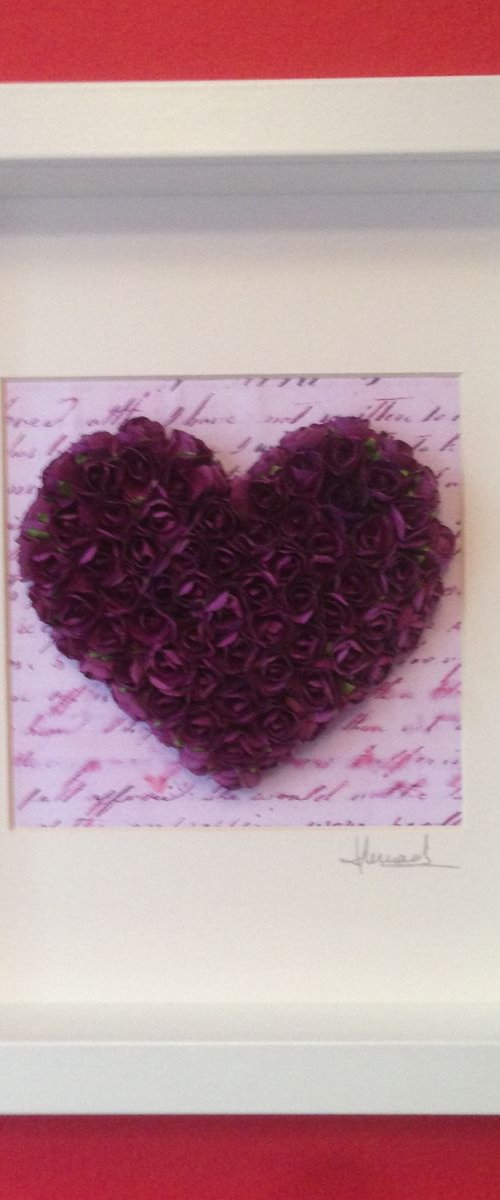 Old letter of Love, 2016 Heart of Roses (PURPLE) by Hernan Reinoso
