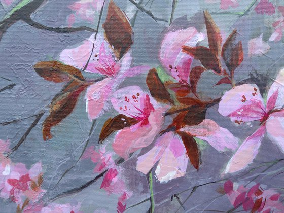 Cherry Blossom, original acrylic painting on canvas