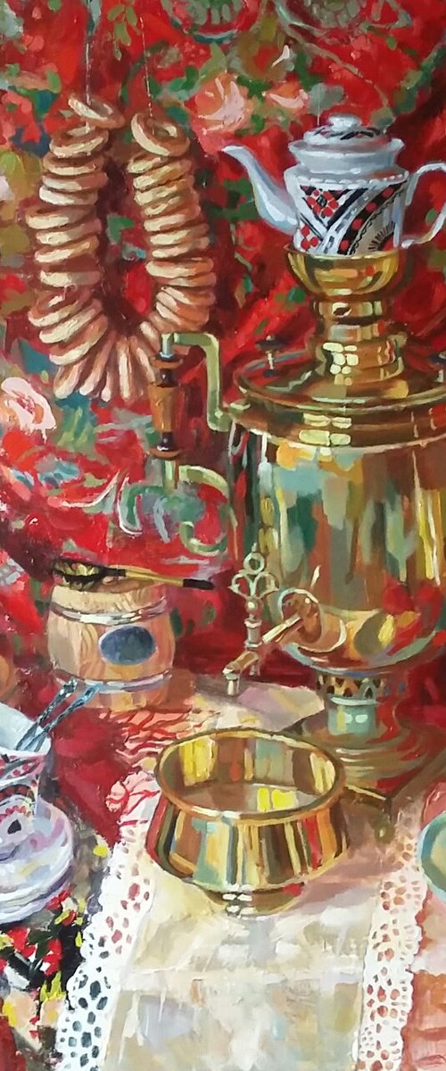 Still Life With a Samovar by Anna Shesterikova