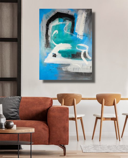 paintings for living room/abstract painting  /abstract Wall Art/original painting/painting on canvas 55x80-title-c786 by Sauro Bos