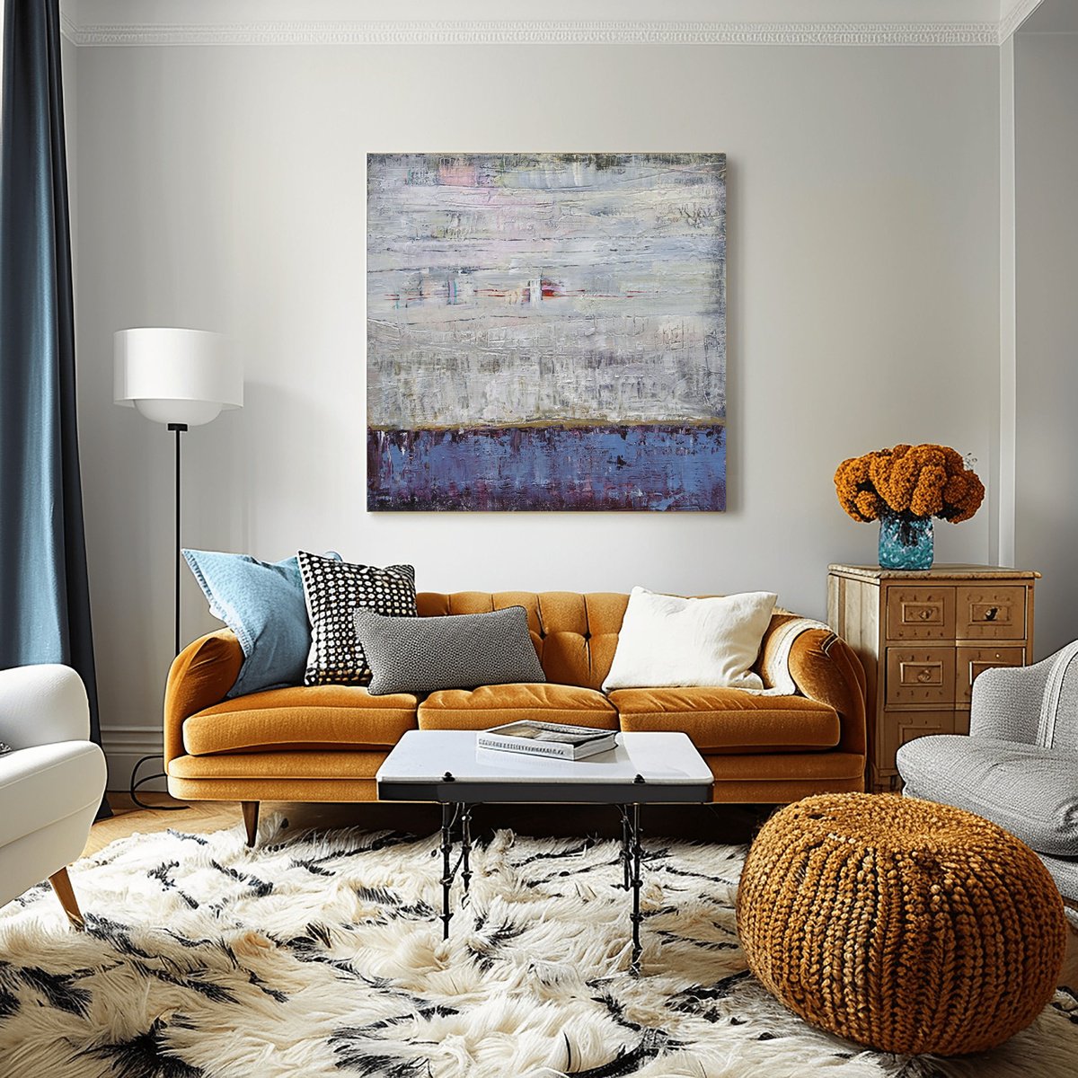 Organic Abstract Acrylic Painting By Loretta Kaltenhauser, 36 X 36", Dreamlover, Original Artwork