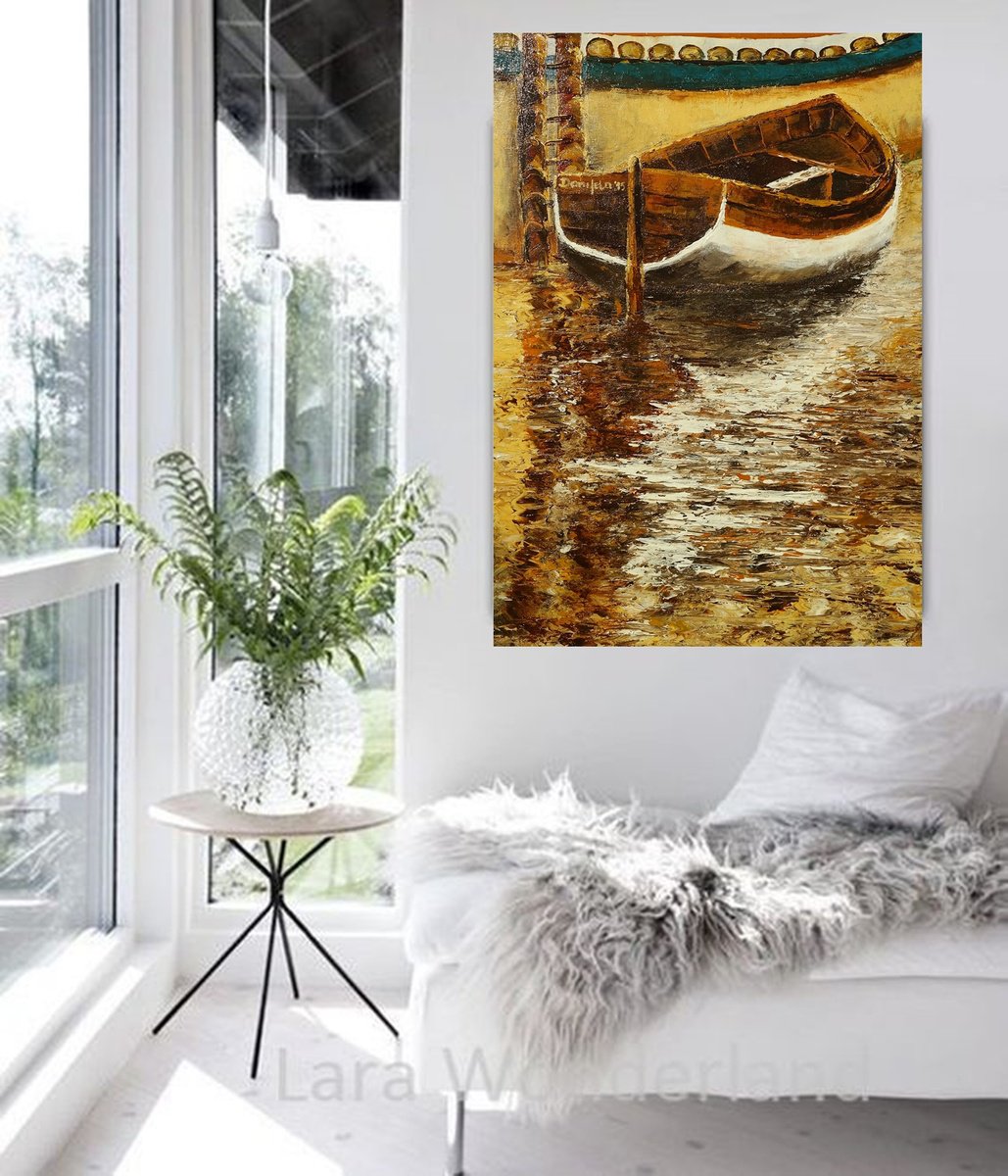 Impressionistic Landscape Acrylic Painting By Danijela Dan, 20 X 28, Hiding Behind, Original Artwork