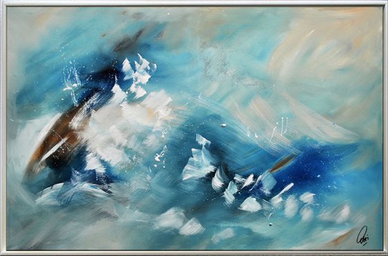 Emotional  - Abstract Art - Acrylic Painting - Canvas Art - Framed Painting - Abstract Sea Painting - Ready to Hang