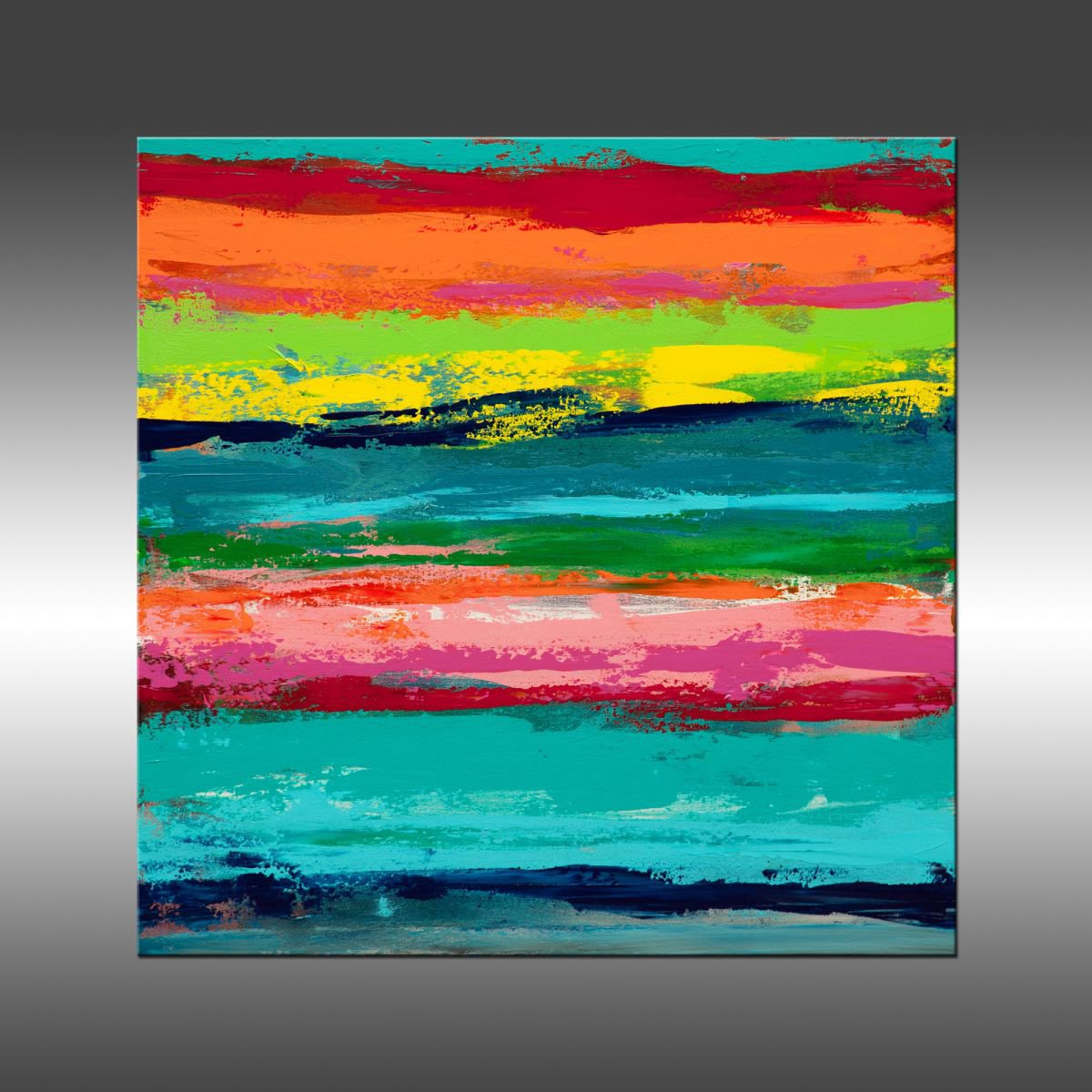 Abstract Acrylic Painting By Hilary Winfield, 24 X 24, Reclaimed 3, Original Artwork