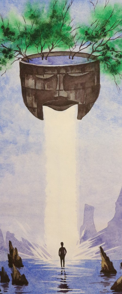 "The energy of nature" 2021 Watercolor on paper 60x42 by Eugene Gorbachenko