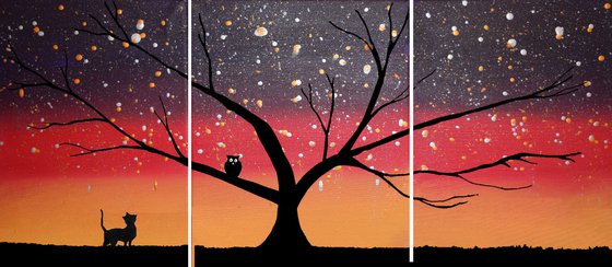 The Owl and the Pussycat starry night rainbow edition