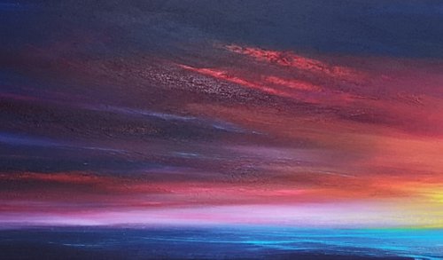 Crimson Glow - Seascape by Mel Graham