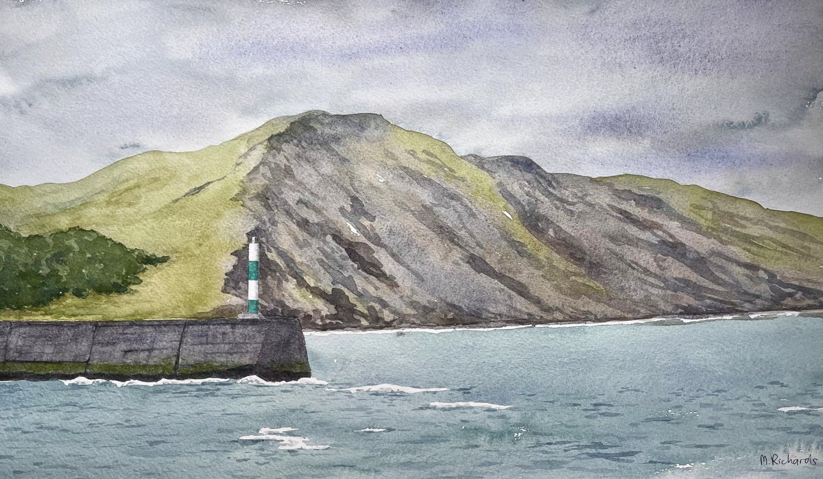 Impressionistic Watercolour , Aberystwyth Harbour By Michael Richards, 20 X 12, Artwork For Sale On Artfinder