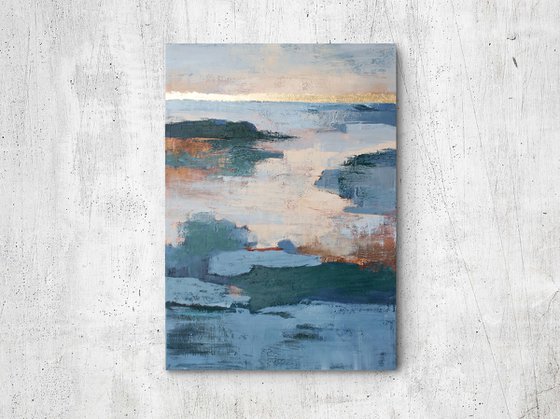 "Estuary" Blue abstract nature acrylic art
