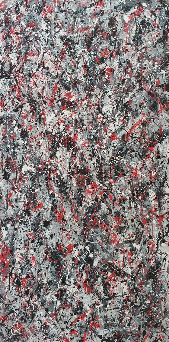 Modern J. Pollock style acrylic by M.Y.