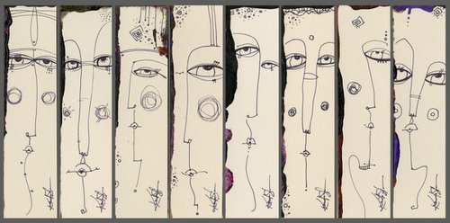 Funky Face Collection 4 - Set of 8 - by Kathy Morton Stanion by Kathy Morton Stanion