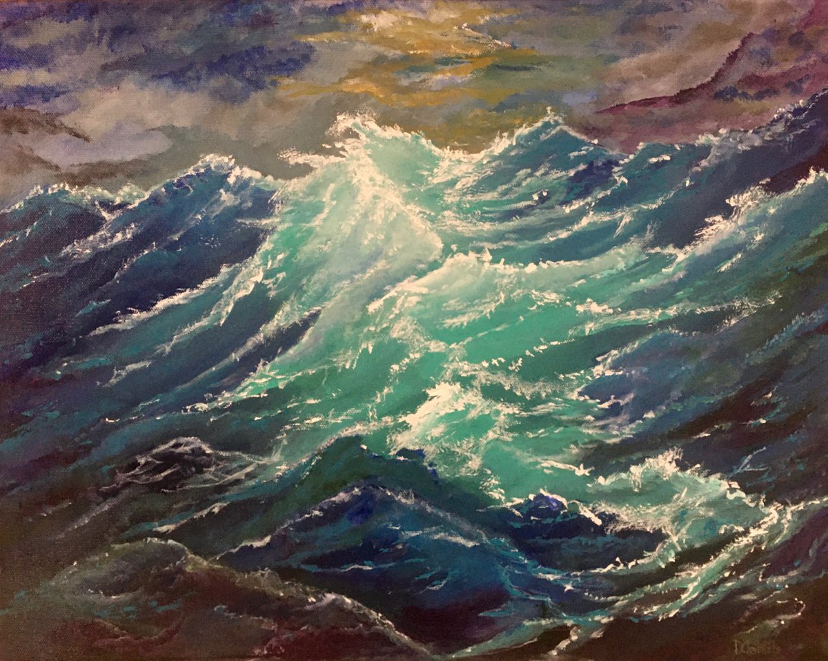 Impressionistic Landscape Acrylic Painting By Donna Daniels, 20 X 16, Sea Change, Original Artwork