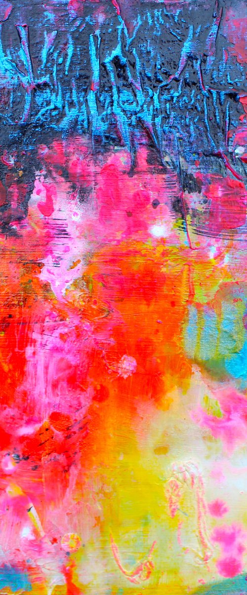 "Shine Bright ! 9 " mixed media on panel by Laura Spring