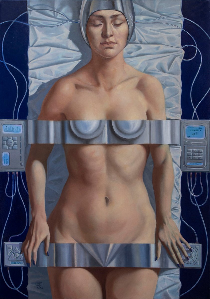 Photorealistic Portrait Oil Painting By Yaroslav Kurbanov, 31 X 43", Simulation Of Feelings, Original Artwork