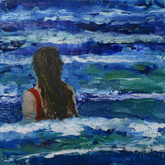 Girl Swimming in the Ocean