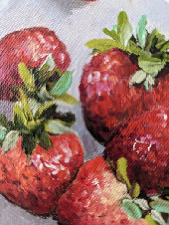 Strawberries painting frame