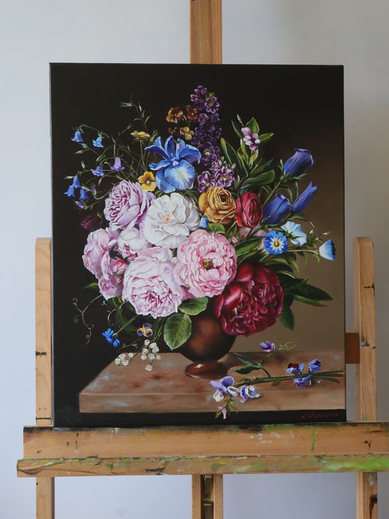 Peony and Iris Bouquet