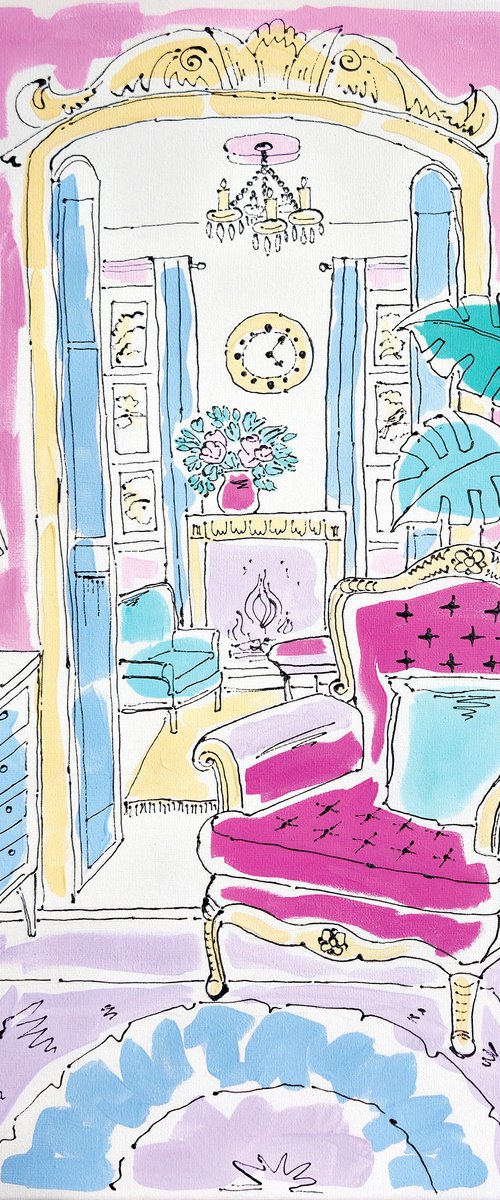 Pink Armchair Painting by Yanina Tuyman