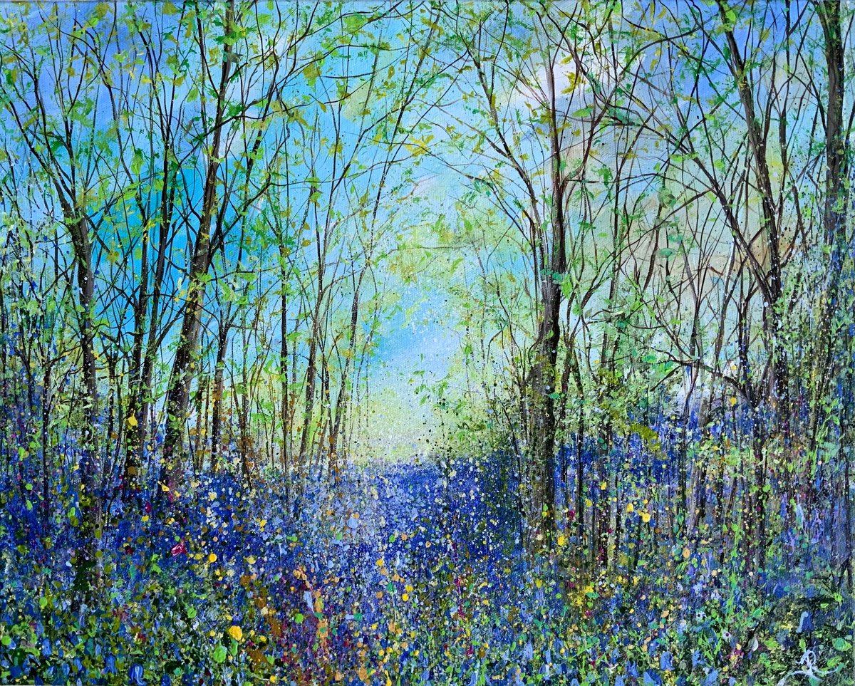 Twilight Bluebells By Jan Rogers, 20 X 16, Artwork For Sale On Artfinder