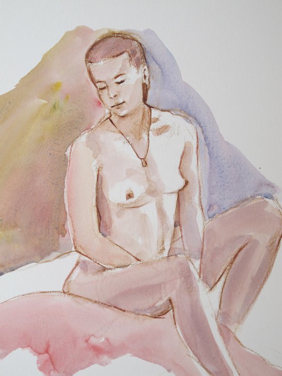 Seated female nude