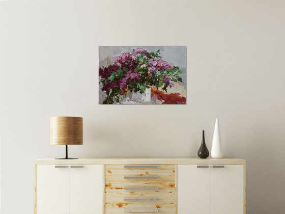 Lilacs - impasto painting