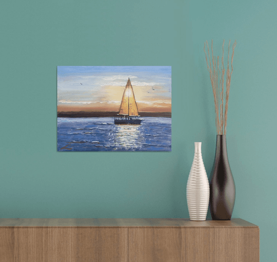 Sailboat at sunset