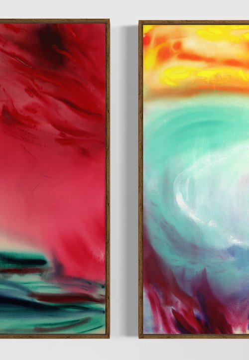 ABSTRACT DIPTYCH LAST DAY by Evgenia Makarova