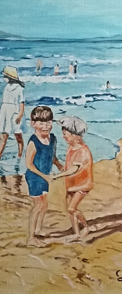 Sea and children by Isabelle Lucas